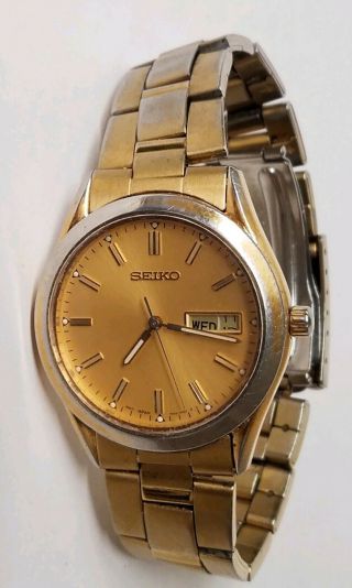 Vintage Mens Seiko (7n43 - 9079) Watch.  Runs In Good Shape.