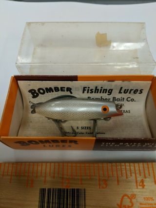 Vintage Bomber Jerk Wooden Texas Tx Fishing Lure Old Wood Bait W/ Box