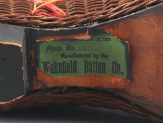 RARE UNIQUE 19thC Antique Wakefield Rattan Wicker,  High Button Shoe Display 4