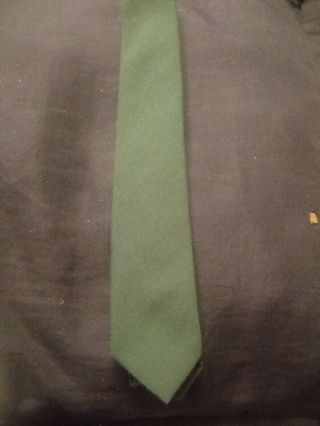 Vintage Bsa Boy Scouts Green Skinny Necktie Tie Cravat