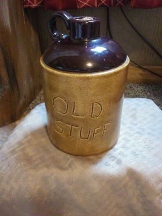 Vintage Small Pottery Jug Crock 6 " Bottle Whisky Brown Tan Vase 1923 Old Stuff