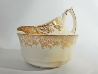 Antique Vintage Art Deco Alfred Meakin Milk Jug Sugar Bowl Gold Cream Tea Set