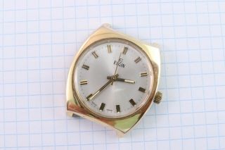 Vintage Elgin Swiss Made Mechanical Watch Mens Gold Tone Dress 35mm 1960 