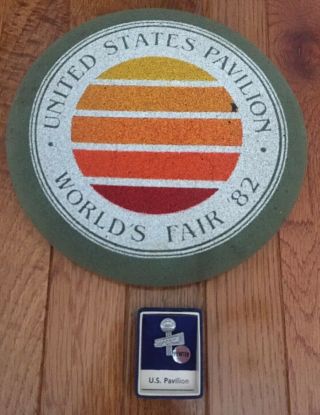 Vintage Knoxville,  Tn 1982 Worlds Fair Us Pavilion Foam Frisbee & Pewter Tietack