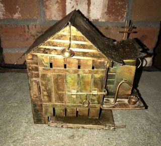 Copper Music Box - Folk Art - Antique Car & Garage - " King Of The Road "