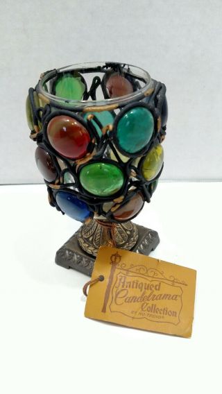 Vintage Nu - Trend Antiqued Candelrama Tealight Votive Candle Holder Ks
