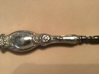 Vintage Sterling Silver Button Hook 7 1/2 Inch Floral Handle T51 3