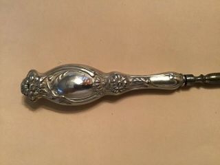 Vintage Sterling Silver Button Hook 7 1/2 Inch Floral Handle T51 4