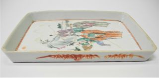 Antique CHINESE Porcelain Rectangular Dish/Plate with Fishing Motif 5