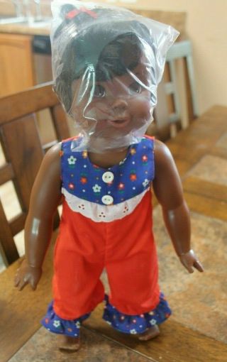 Vintage African American 16 1/2 " Ideal Tippy Tumbles Doll With Box