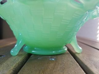 Antique Fenton glass ruffled edge Jade bowl 5