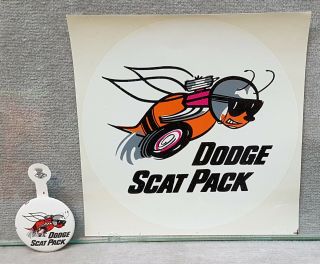 Vintage 1968 Dodge Car Scat Pack Bee Decal And Pinback.