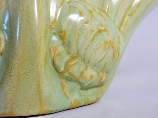 Stunning Antique Art Deco Greenway Australian Pottery Sydney Green Vase Flower 5