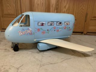 Vintage Barbie Doll Blue Jet Plane Airplane 1999 Mattel Toys Collectible Large
