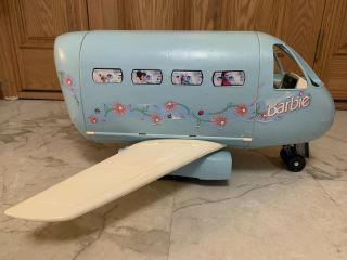 Vintage Barbie Doll Blue Jet Plane Airplane 1999 Mattel Toys Collectible Large 6