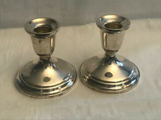 Towle 700 Sterling Silver Weighted Candlestick Holders 3.  5 Inches