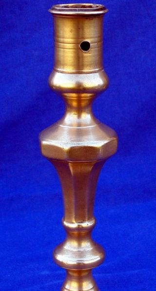 Untouched 17th century French brass massive knop socket candlestick circa 1660 3