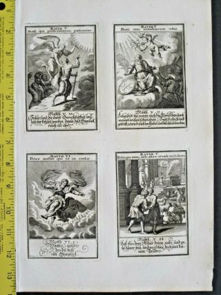 4 Masterful Engravings,  Ca.  1695,  Scenes From Matthew Chapter 5,  Beatitudes