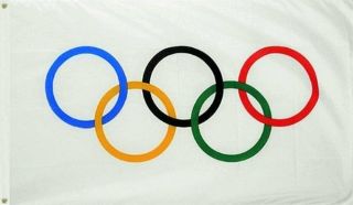 Danf Olympic Games 3x5 Foot Flag The Olympic Rings Banner With Grommets 3 X 5 Ft