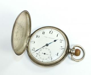 Sterling Silver Hunt Case Pocket Watch 50mm - Swiss " The Angus " - Dh653