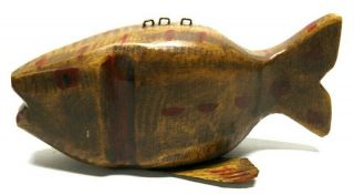 Vintage Otis Lael Sunfish Folk Art Listed Carver Fish Spearing Decoy Ice Fishing