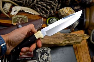 CFK Handmade 1095 Custom Buffalo Horn - Bone Hunting Skinning EDC Camp Blade Knife 4