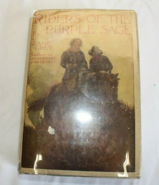 Antique 1912 Hardcover Famous Western By Zane Grey - Riders Of The Purple Sage