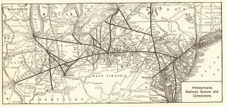 1917 Antique Pennsylvania Railroad Map Vintage Pennsylvania Railway Map 5211