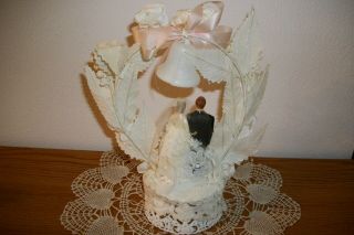 VINTAGE BRIDE AND GROOM WEDDING CAKE TOPPER 2