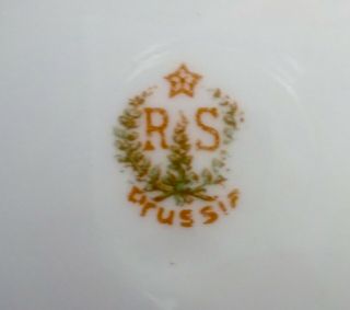 Antique RS Prussia Bowl,  Roses,  Molded Border 6