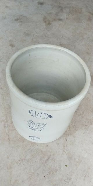 Rare Antique Crock 10 Oak Leaf Western Stoneware Company Pot