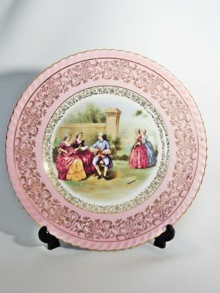 Stunning Vintage Antique Art Deco Fragonard Bavaria Display Cabinet Plate Pink