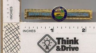 Indiana Dept Of Corrections Tie Bar.  Brass And Enamel.