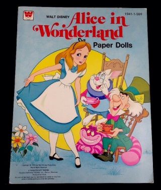 1976 Disney Alice In Wonderland Paper Doll Book Uncut By Whitman