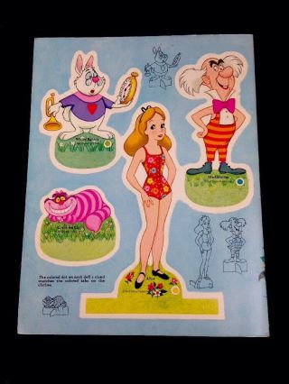 1976 Disney Alice in Wonderland Paper Doll Book Uncut By Whitman 7