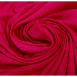 Tcw Vintage Saree 100 Pure Silk Hand Beaded Pink Craft Fabric Glass Sari 4