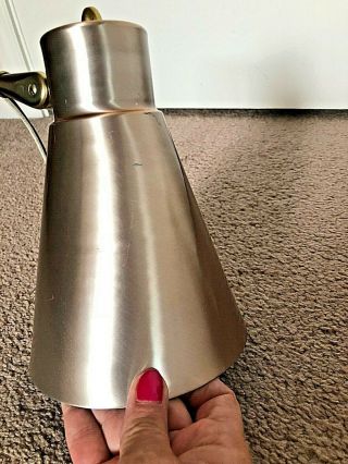 Vintage Mid Century Modern Rose Gold Aluminum Double Cone Wall Sconce 2