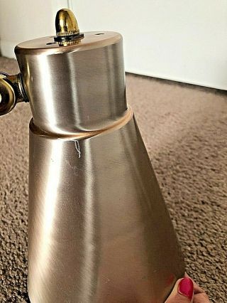 Vintage Mid Century Modern Rose Gold Aluminum Double Cone Wall Sconce 5