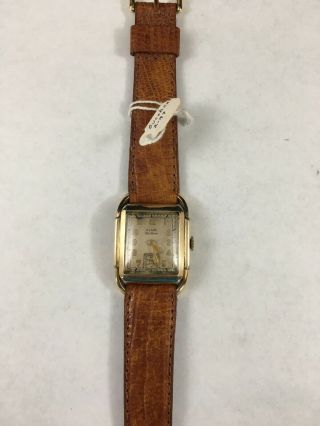 Vintage Elgin De Luxe 17 Jewel Watch 10k Gold - Filled W/ Calfskin Band