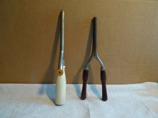 Curling Irons Antique Vintage - Hair Curler Iron Wood Handle Mustache - Two