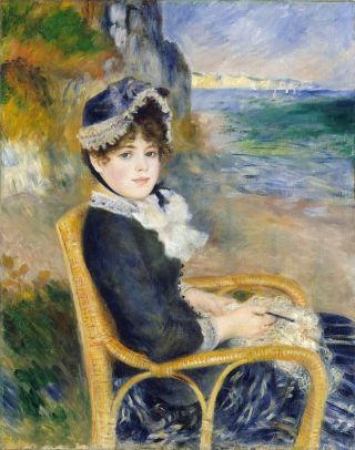 Auguste Renoir By The Seashore Painting Picture Fine Art Re - Print A3 A4
