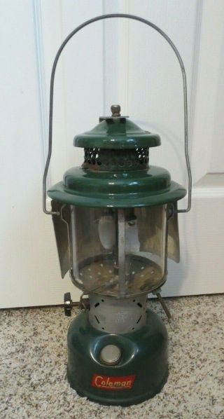 Vintage 9 - 1957 Green Coleman Lantern 220 E With Coleman Shield