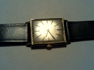 Vintage Timex Square Case Men,  s Winding Watch With Leather Strap 1965 2