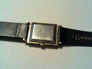 Vintage Timex Square Case Men,  s Winding Watch With Leather Strap 1965 3