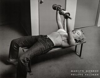 Marilyn Monroe With Weights,  1952 Philippe Halsman Art Print Poster Gym Lifting