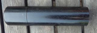 Vintage Black Ebony Wood Tall Box Storage Toothbrush Holder Display Use