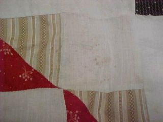 Vintage Quilt Top 1880s Cotton Fabric 64x86 