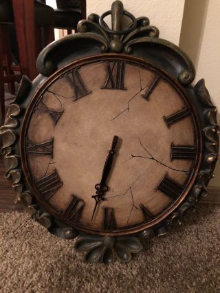 Antique Style Extra Large Wall Clock Roman Numerals Home Decor Rustic Brown Goth