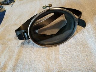 Vintage Squale Diving Mask Goggles Tempered Glass Made In France