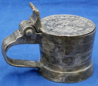Rare 18th Century French Handled & Lidded Pewter Vessel Dated 1788